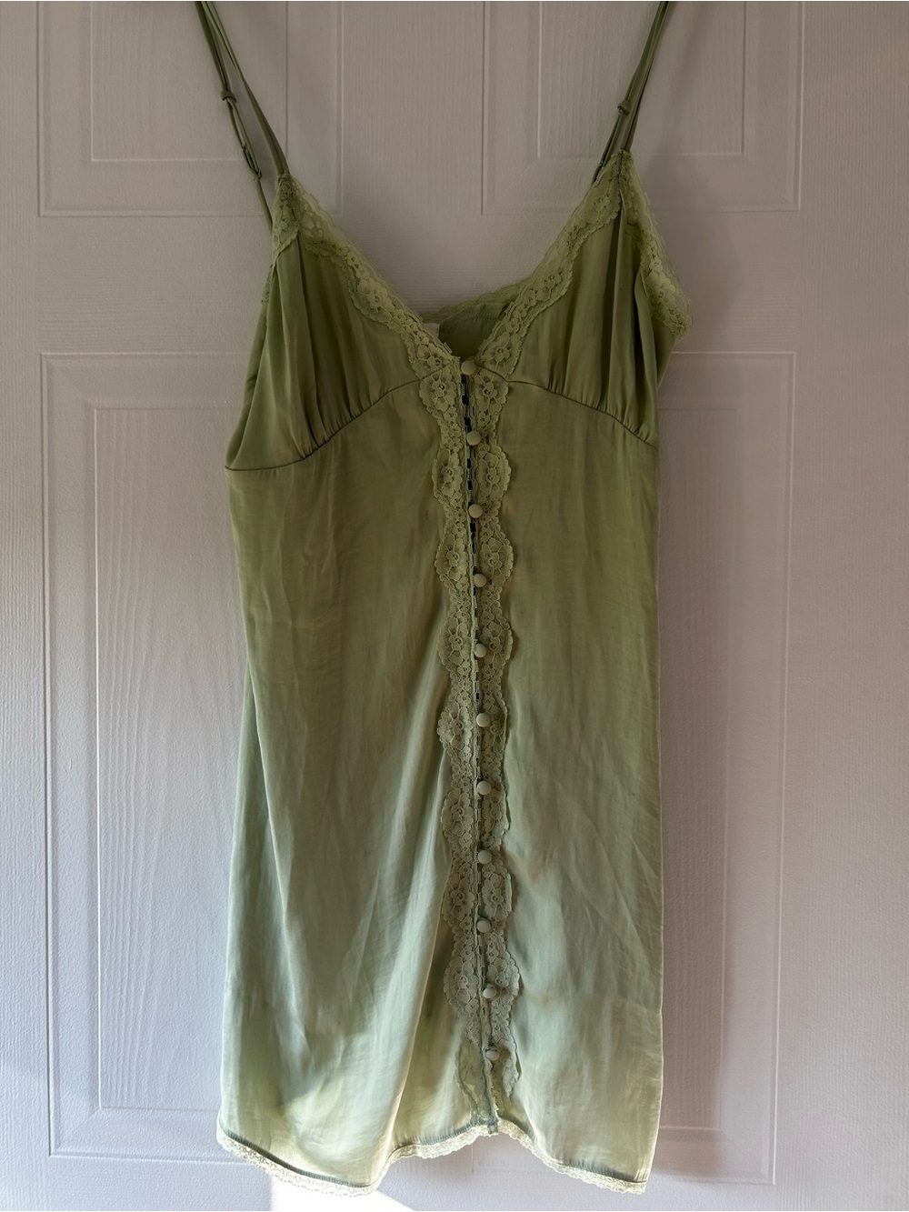 New Light Green Lace-Trim Slip night Dress - Women's Intimates